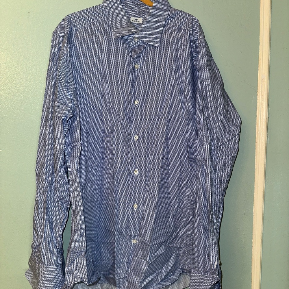 Elegant Blue Casual Button-Down Shirt